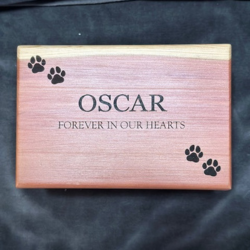 Cedar Urn Included Engraving - Paw Print in Corners