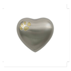 Classic Paw Pewter Heart Keepsake