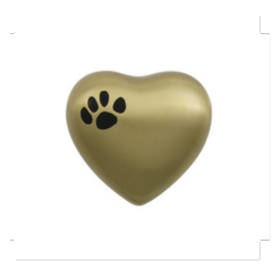 Classic Paw Brass Heart Keepsake