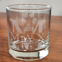 Two Rocks Glasses with Name and Paw Print