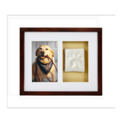 Wall Frame with Paw Print - Brown