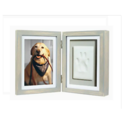 Desk Frame with Paw Print - White