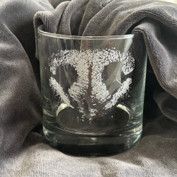 Two Rocks Glasses with Name and Nose Print