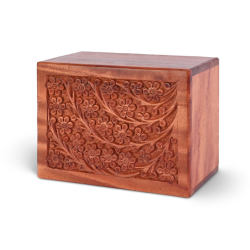 Handcarved Rosewood Urn - No Engraving