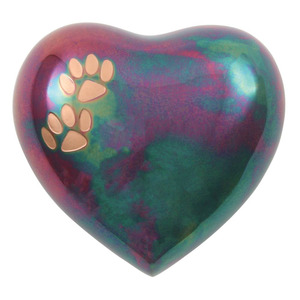 Ariel Raku Paw Heart Urn